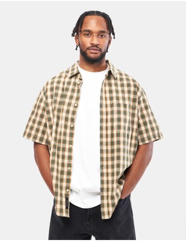 Vans Hadley S/S Shirt - Oatmeal/Bistro Green les muscles