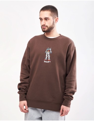 HUF x Mobile Suit Gundam '79 EXCLUSIVE Crewneck - Chocolate paiement sécurisé