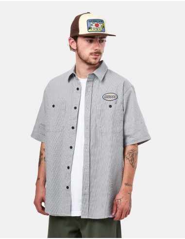 GX1000 Railroad Stripe S/S Shirt - White Striped Les êtres humains sont 