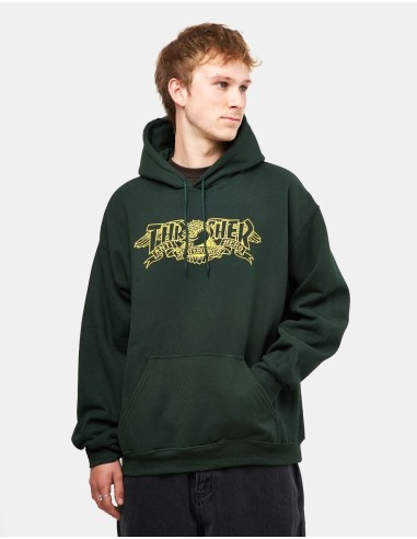 Thrasher x Anti Hero Mag Banner Pullover Hoodie - Forest Green meilleur choix